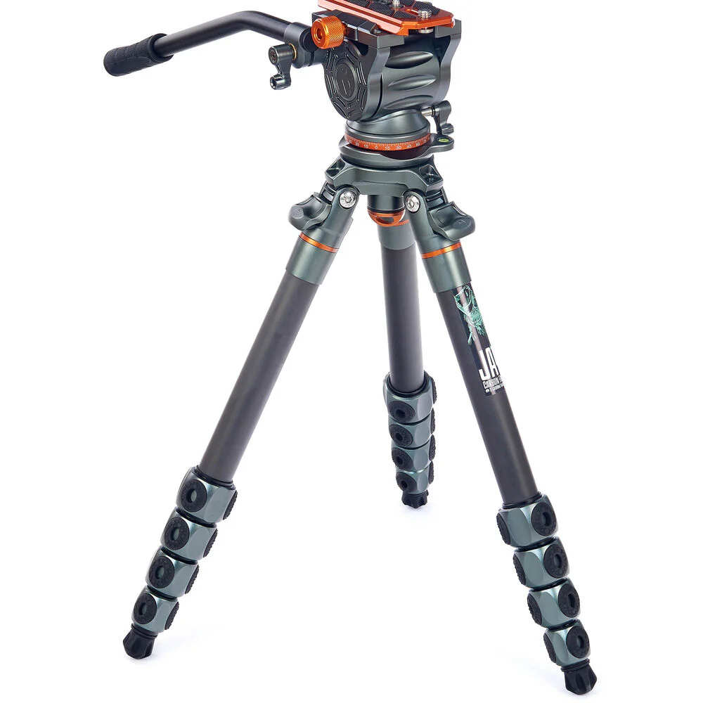 3 Legged Thing Legends Jay Carbon Fiber Tripod System with Quick Leveling Base & AirHed Cine-V Fluid Head