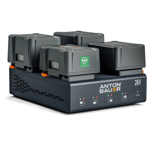 Anton Bauer Charg LP4 Quad Gold Mount Plus Dual Voltage 26V & 14V multi-chemistry quad charger - Image 4