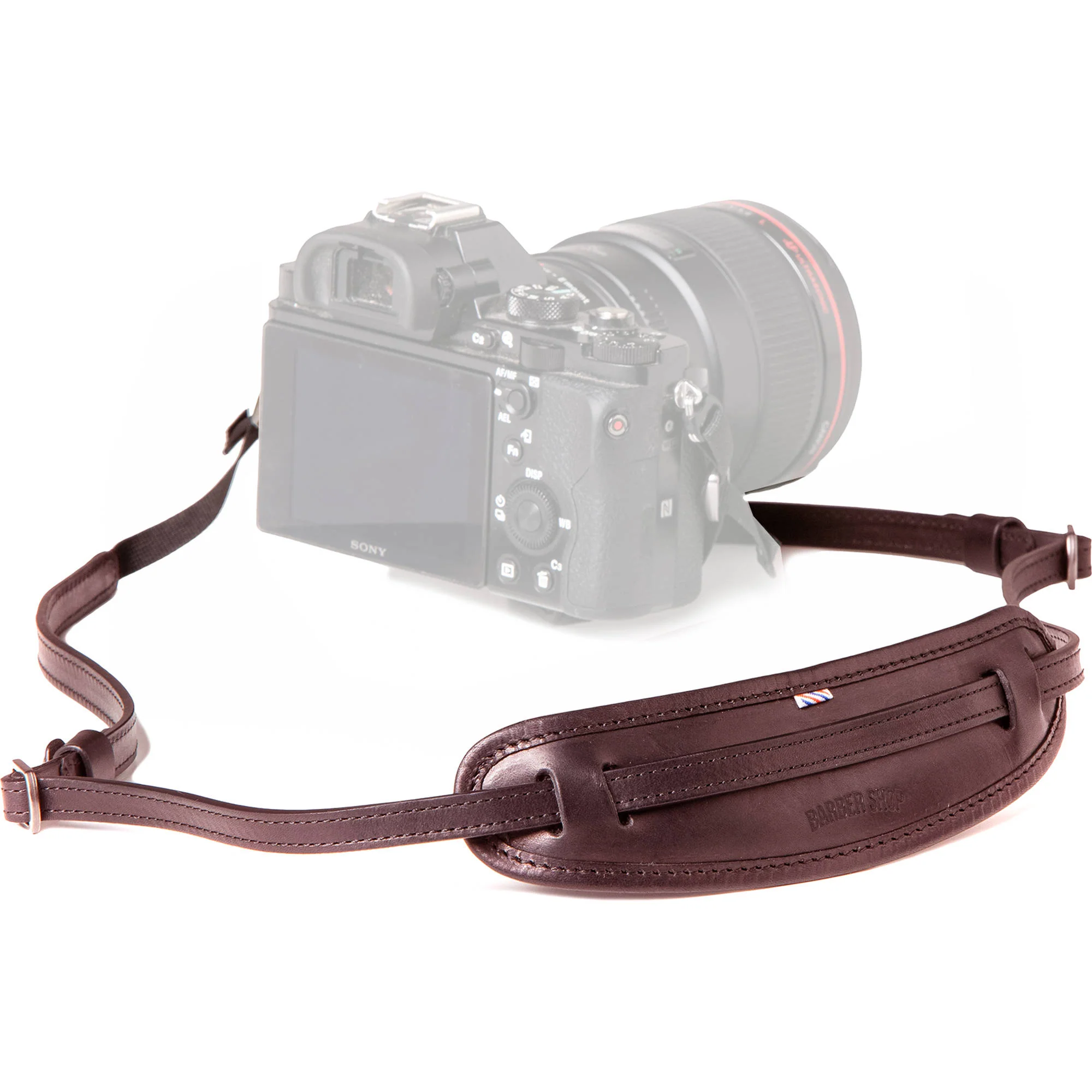 Barber Shop Leather Neckstrap "Moustache" - Dark Brown