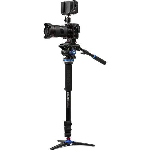Benro A48FD Aluminum Monopod with 3-Leg Base & S6Pro Fluid Video - Image 12