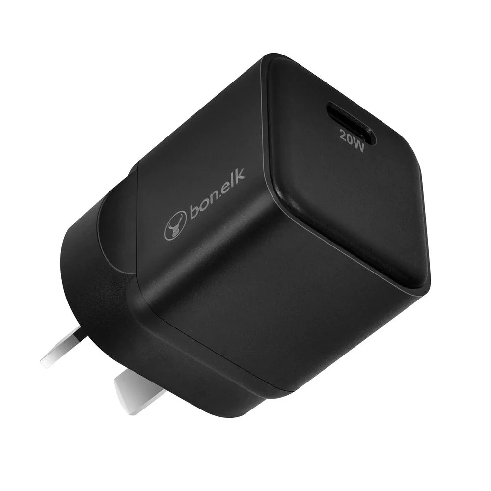 Bonelk 20W PD USB-C GaN Wall Charger + Easy Grip Cable - Black - Image 4