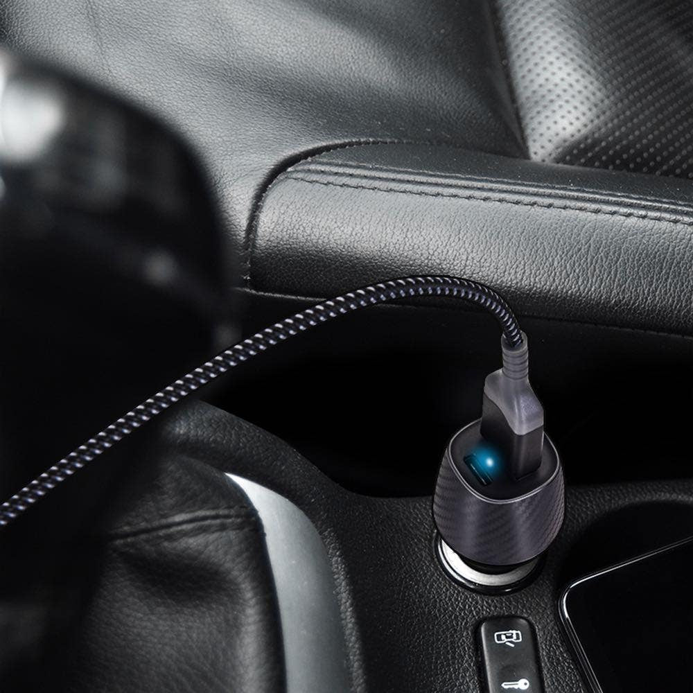 Bonelk Car Charger, Carbon Series, 20W PD USB-C , 18W QC 3.0 USB-A, 20W (Black) - Image 4
