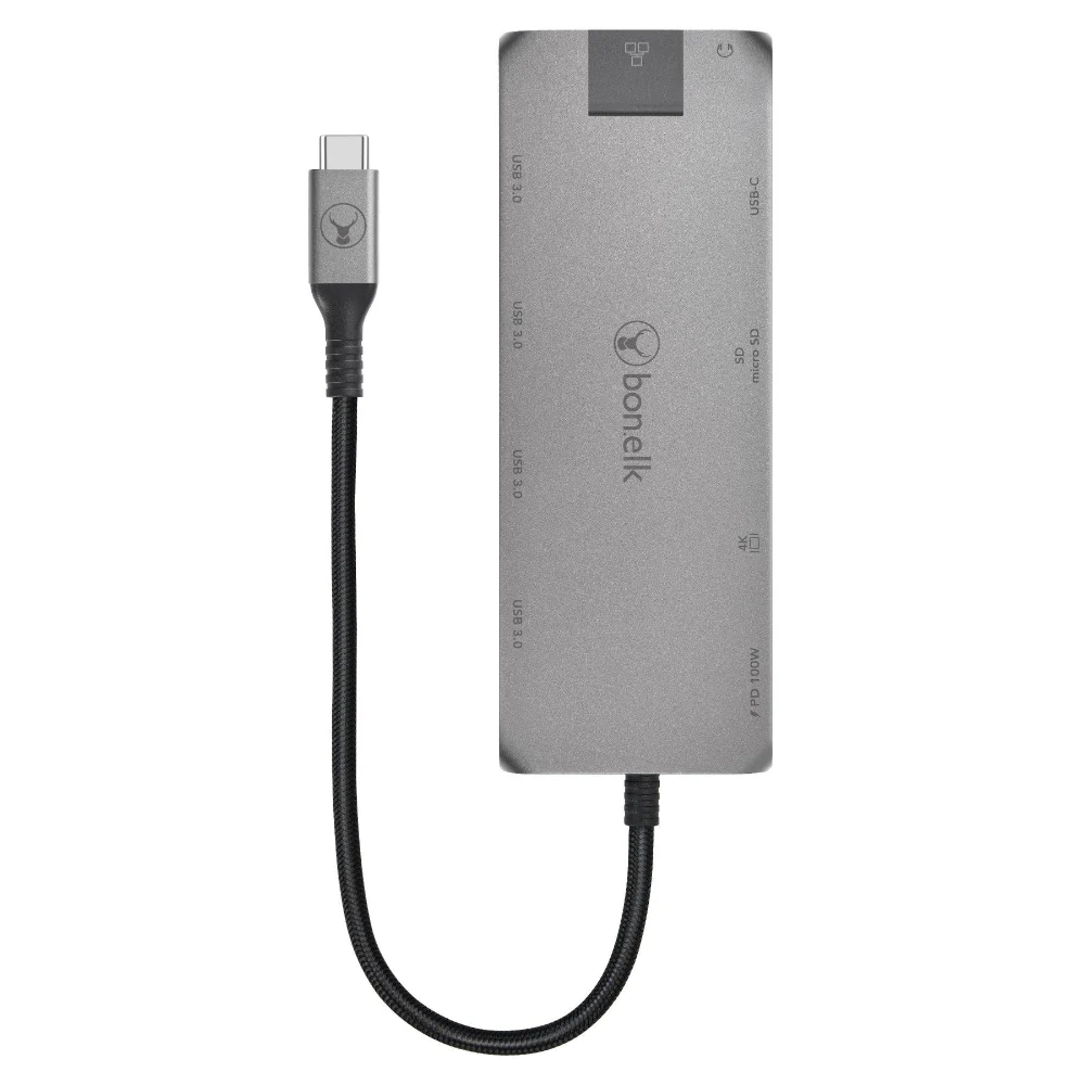 Bonelk Long-Life USB-C to 11-in-1 Multiport Hub - Space Grey - Image 4