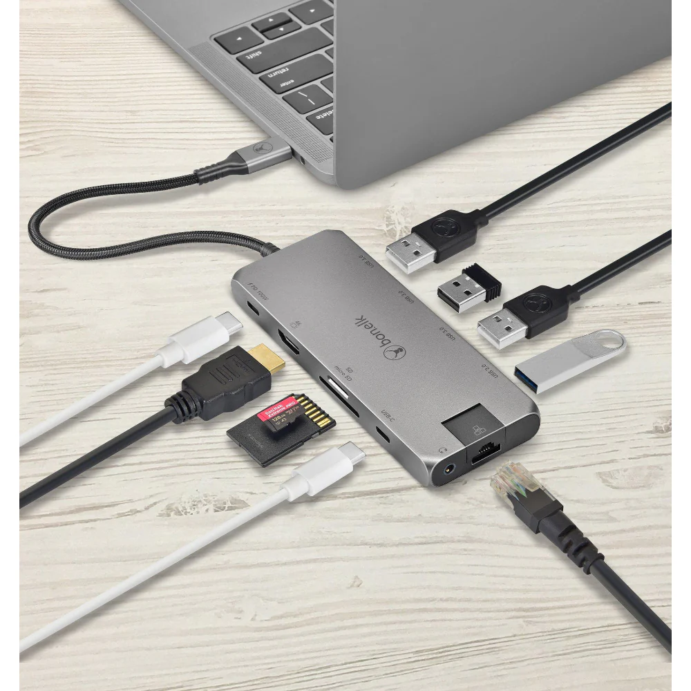 Bonelk Long-Life USB-C to 11-in-1 Multiport Hub - Space Grey - Image 6