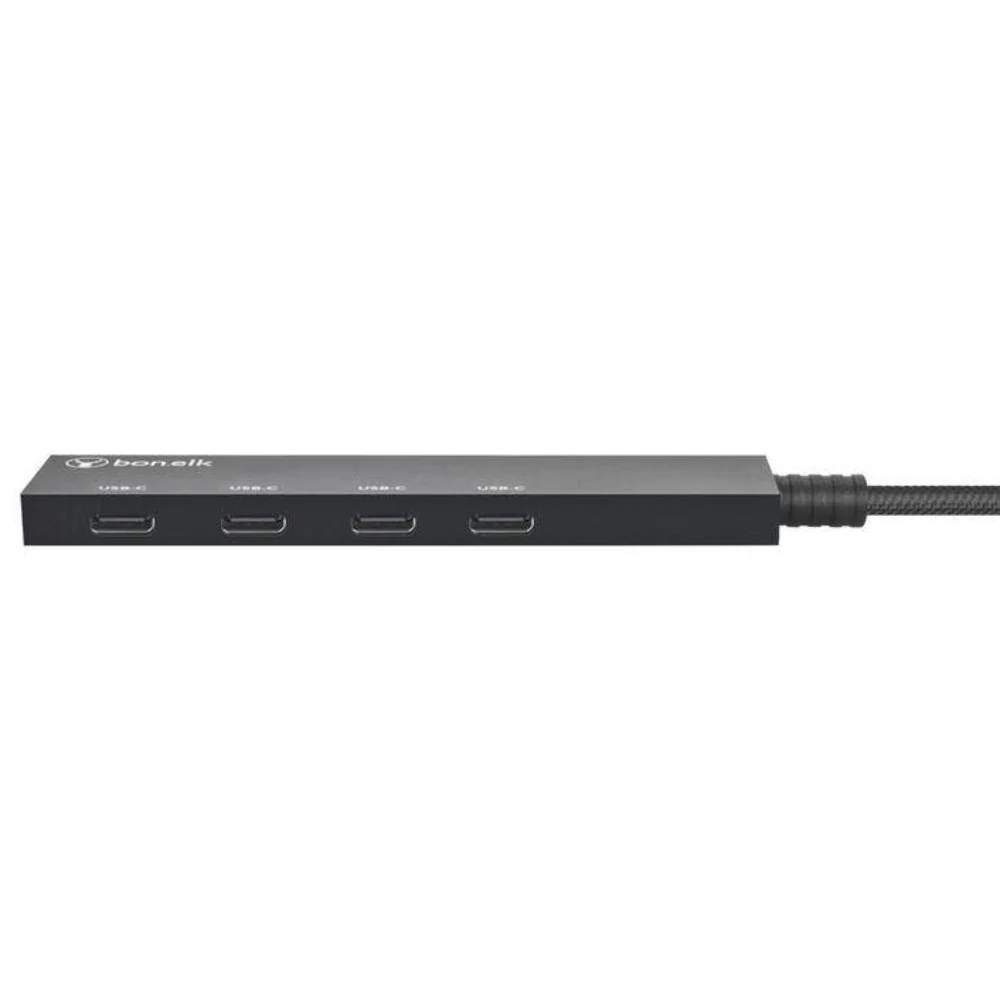 Bonelk Long-Life USB-C to 4 Port USB-C 3.0 Slim Hub (Black) - Image 3