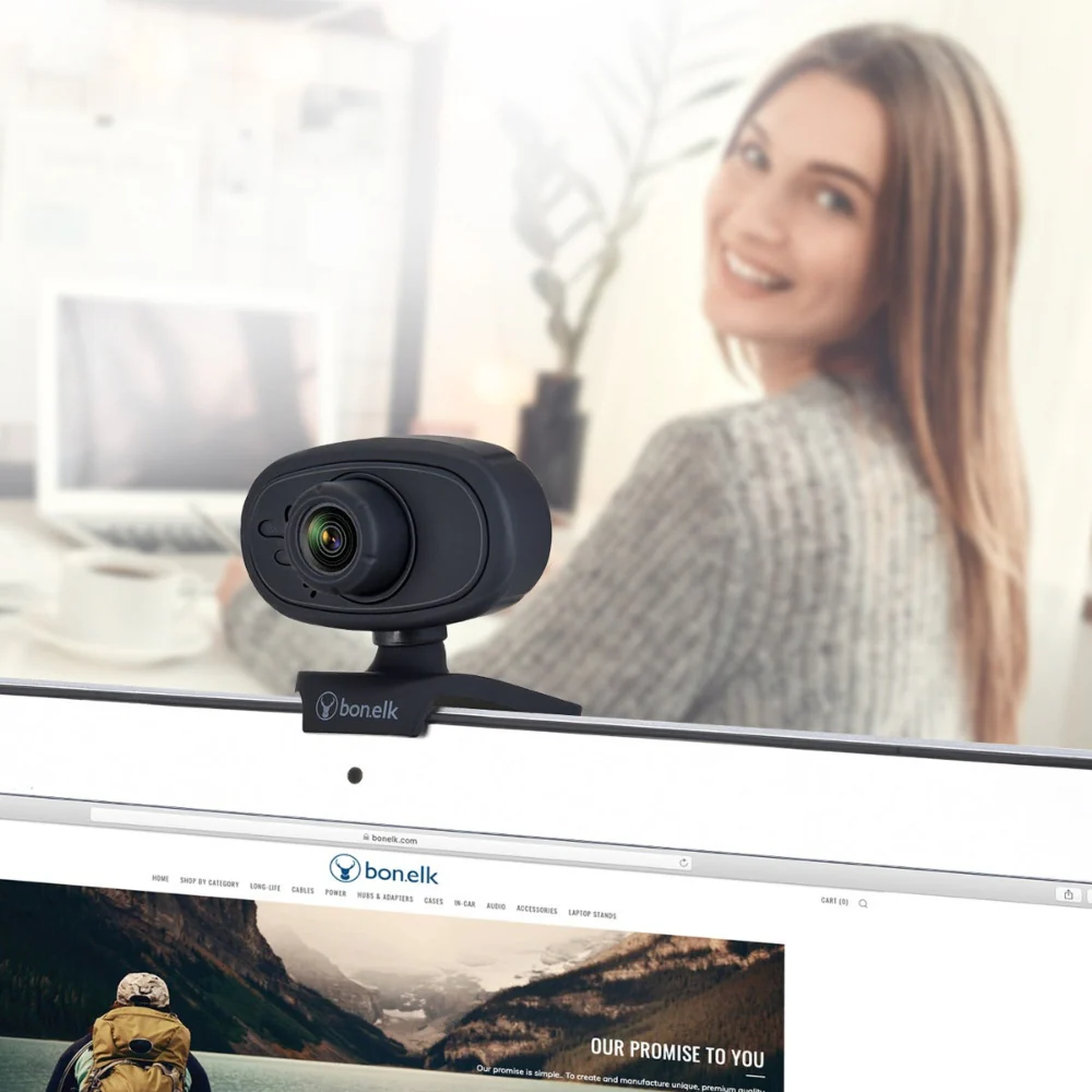 Bonelk USB Webcam, Clip On, 720p (Black) - Image 3