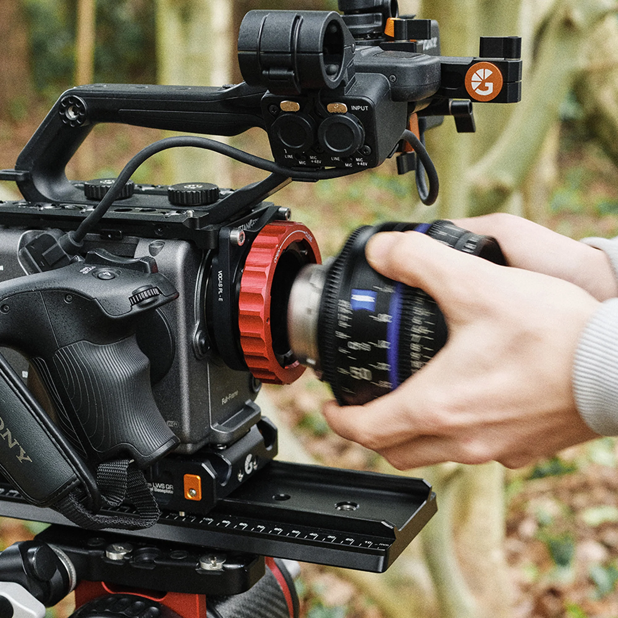 Bright Tangerine Vocas E-PL Adapter Mk II Support for Sony FX6 - Image 5