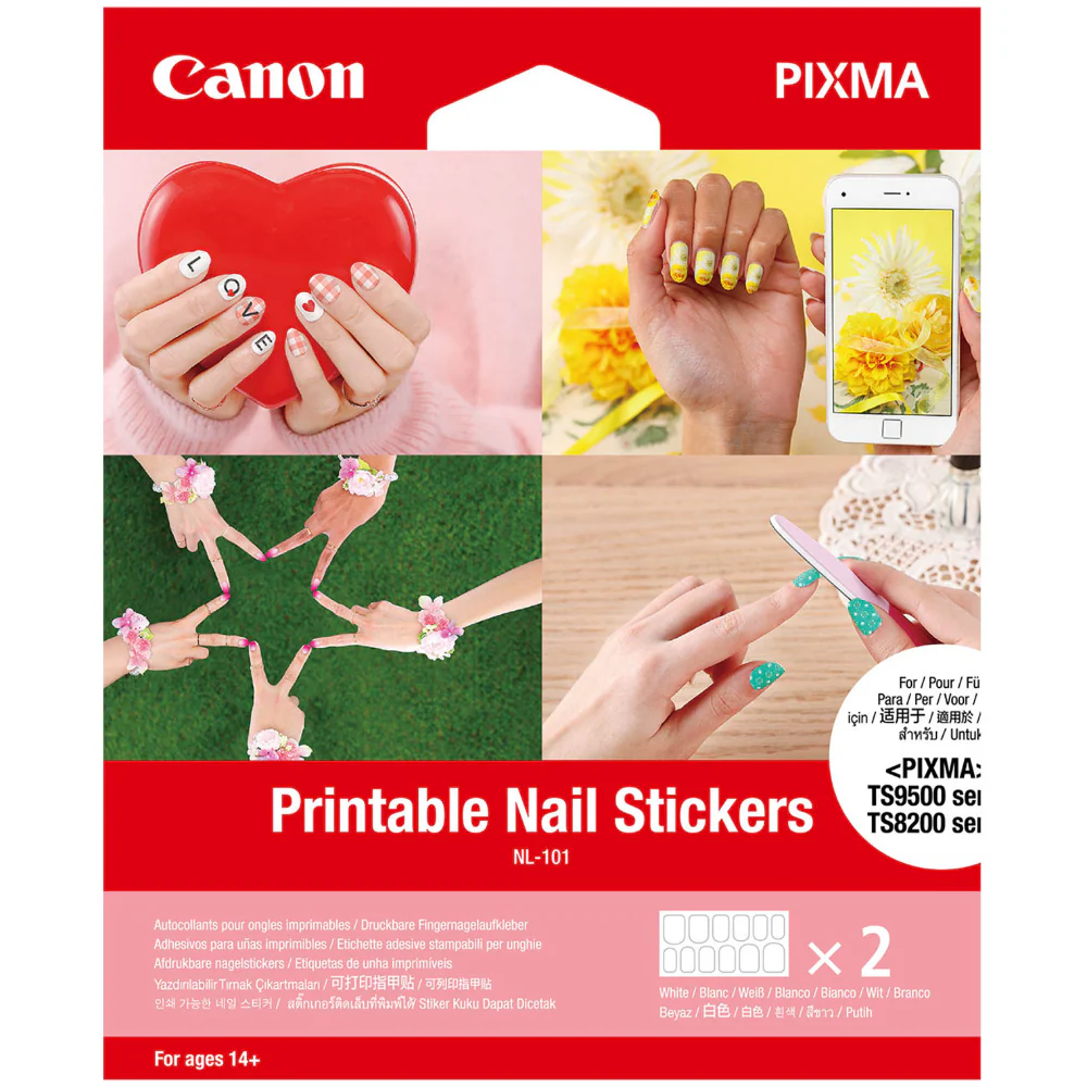 Canon NL-101 Printable Nail Stickers 10.8 X 4.85cm - 2 Sheets