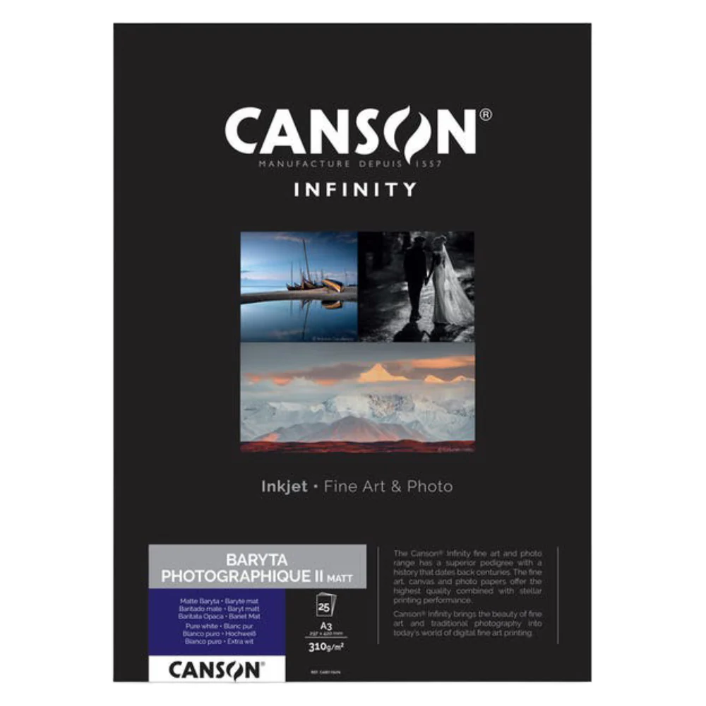 Canson Baryta Photographique II Matt 310gsm A3 x 25 Sheets