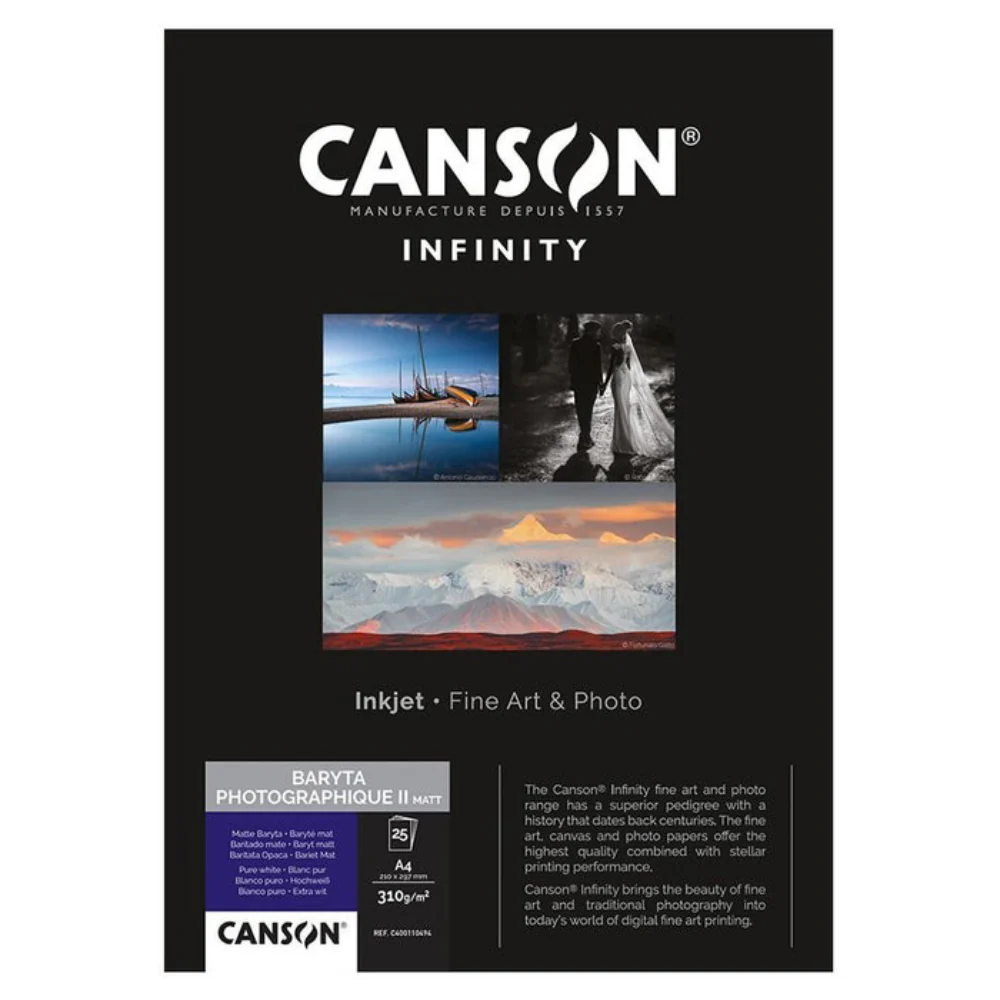 Canson Baryta Photographique II Matt 310gsm A4 x 25 Sheets