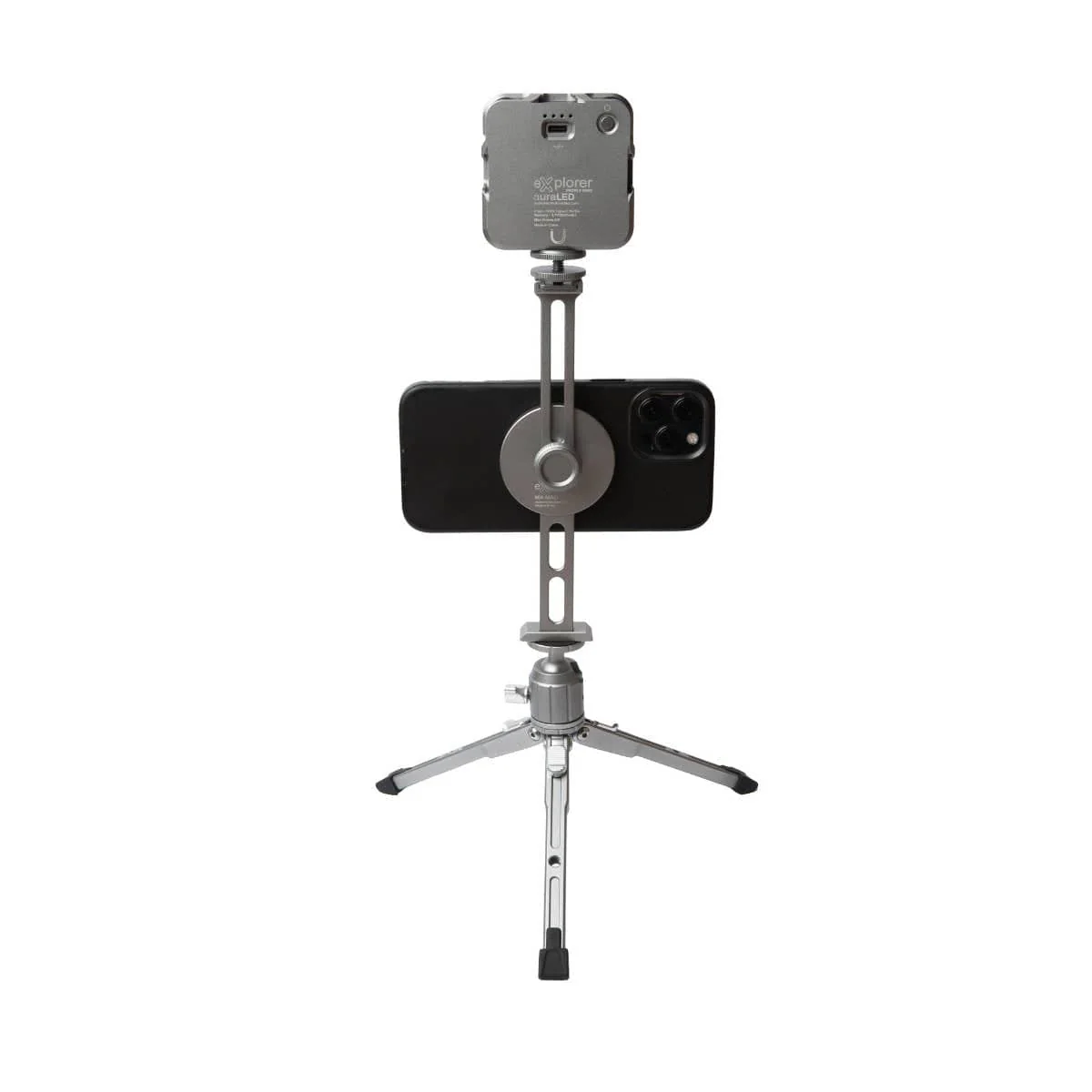 Explorer MX-KIT Magnetic Tripod Phone Mount for MagSafe with Table Top Tripod and LED - Image 10