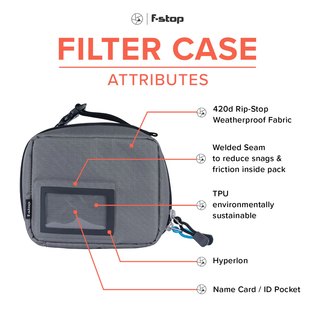 f-stop Welded Filter Case Gargoyle (Grey) / Black Zipper - Image 15