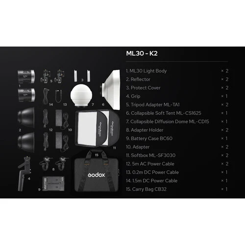Godox Ml30 2 Head Daylight Led Light Kit - Image 2