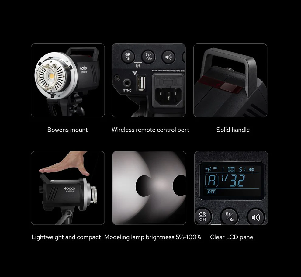 Godox Ms 300 Studio Flash 300Ws With Led Modelling - Image 6