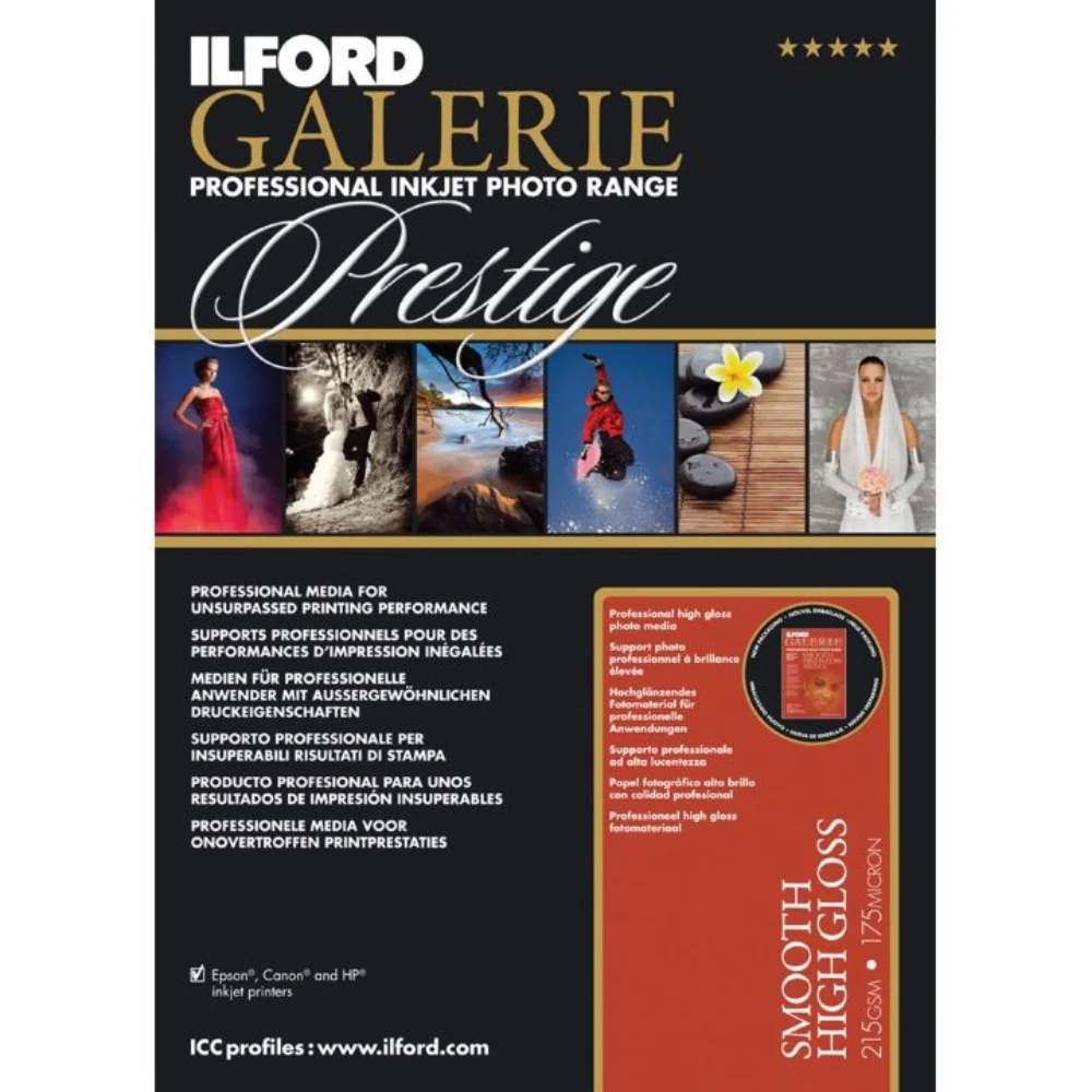 Ilford Galerie Prestige Smooth High Gloss 215gsm (A3,+ 25 Sheets)