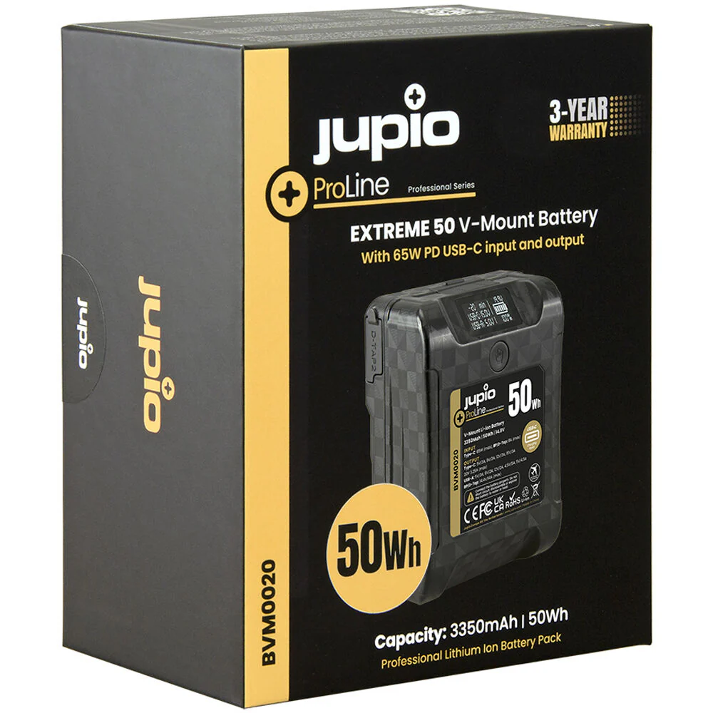 Jupio ProLine Extreme 50Wh Battery with USB-C PD Port (V-Mount) - Image 2