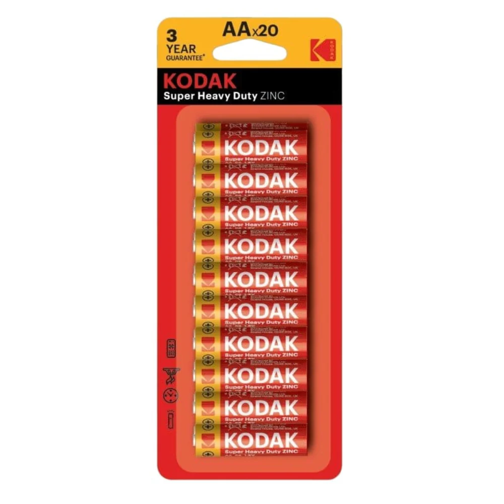Kodak Batteries Super Heavy Duty Zinc AA 20 Pack