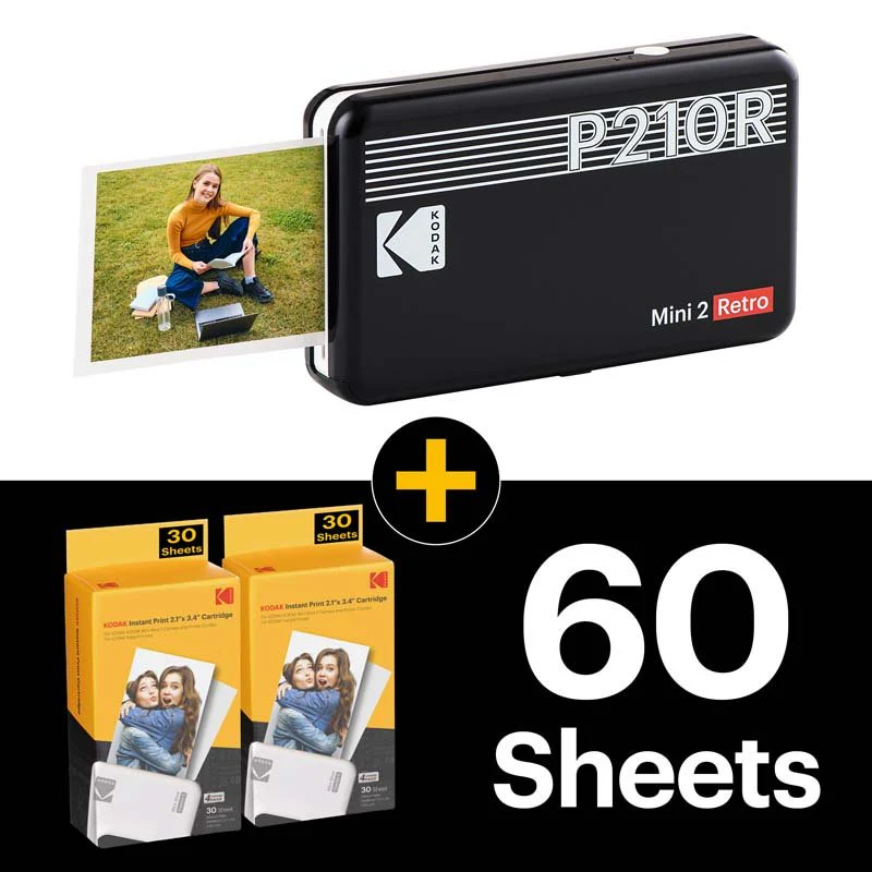 Kodak Instant Camera Mini Shot 2 Retro Cartridge Bundle - White - Image 2