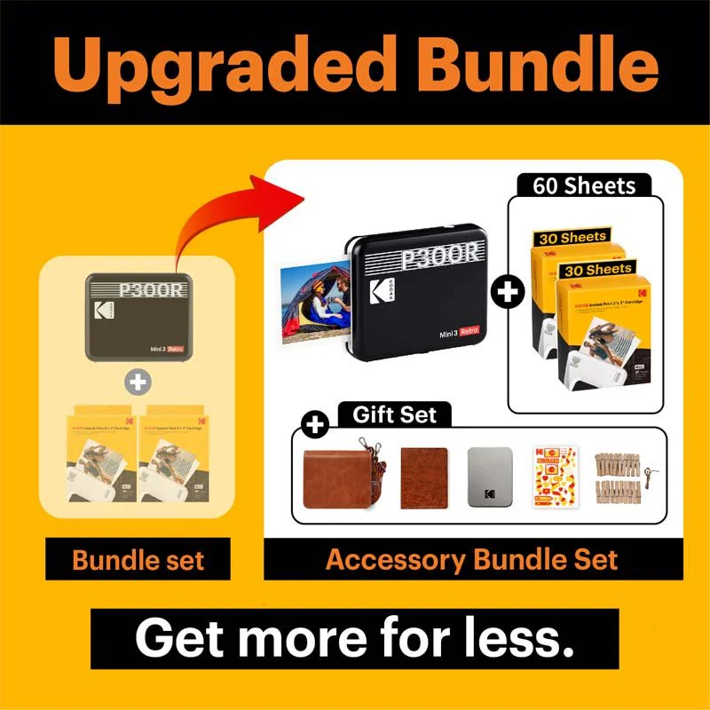 Kodak Instant Mini 3 Retro Cartridge + Accessories Bundle - Yellow - Image 7