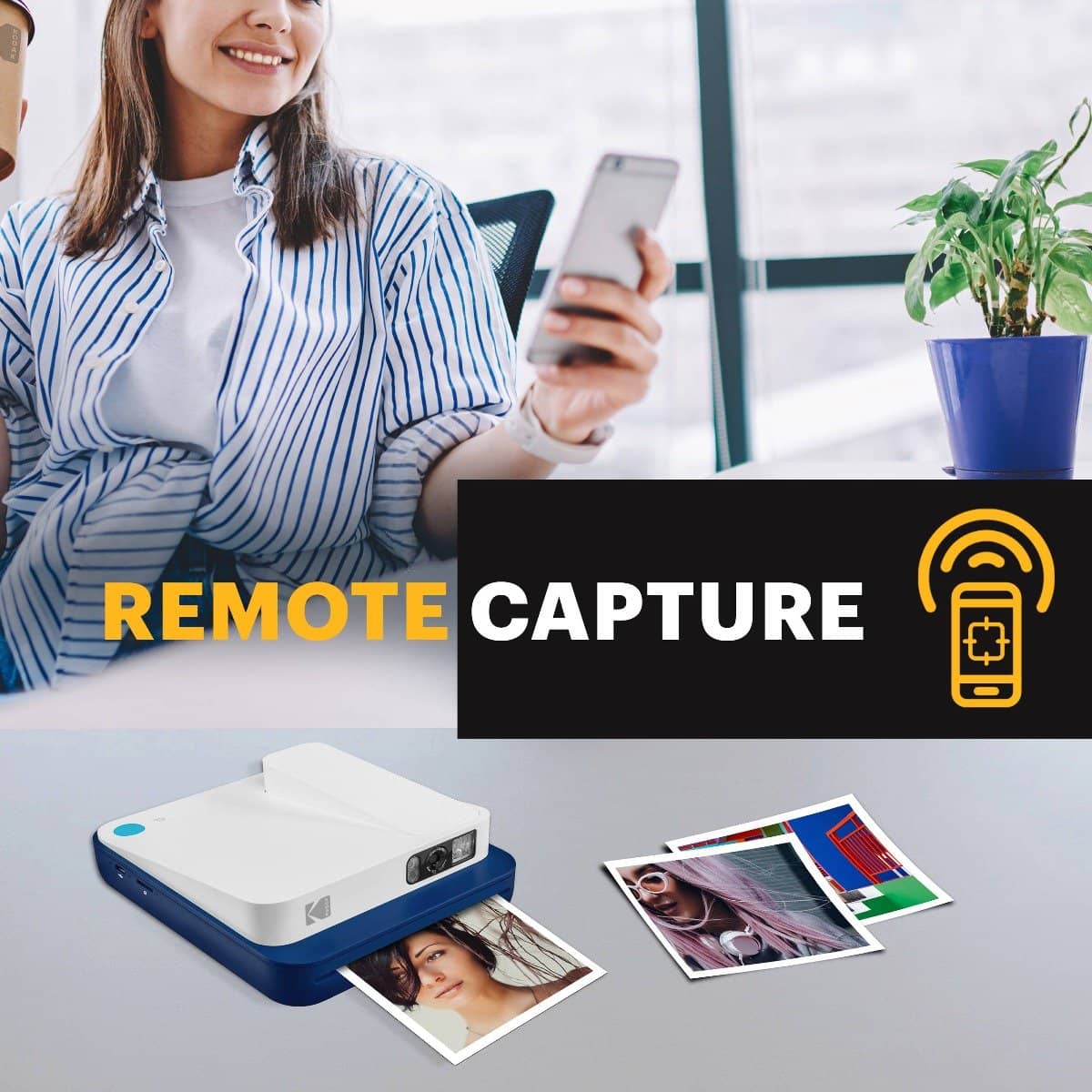 Kodak Smile Classic Instant Print Digital Camera (Black) - Image 4