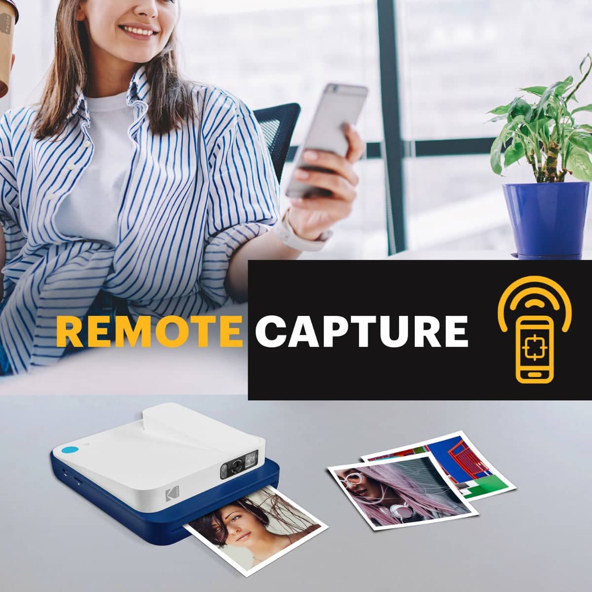 Kodak Smile Classic Instant Print Digital Camera (Blue) - Image 5