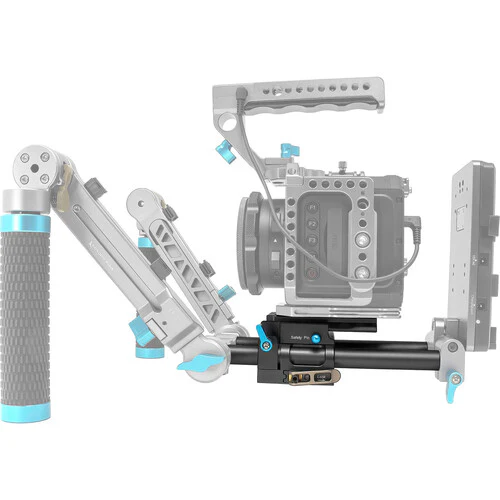 Kondor Blue 15mm LWS Arri/501 Side Loading Baseplate for Red Komodo BMPCC & Mirrorless (Black) - Image 3