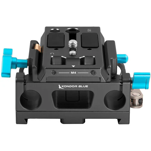 Kondor Blue 15mm LWS Arri/501 Side Loading Baseplate for Red Komodo BMPCC & Mirrorless (Black) - Image 4