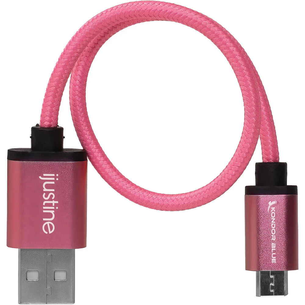 Kondor Blue iJustine Micro-USB to USB-A Charge and Sync Cable (10", Pink) - Image 2