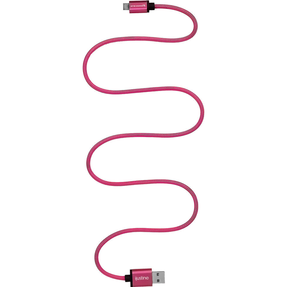 Kondor Blue iJustine Micro-USB to USB-A Charge and Sync Cable (30", Pink) - Image 3