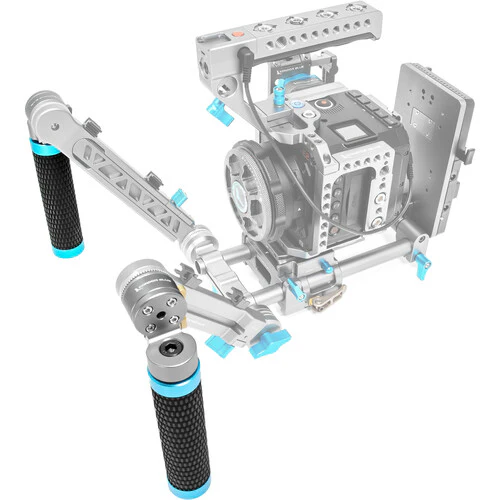 Kondor Blue Quick Release Rosette Hand Grip Set (Right and Left) + Dual Rod Clamp (Space Gray) - Image 2