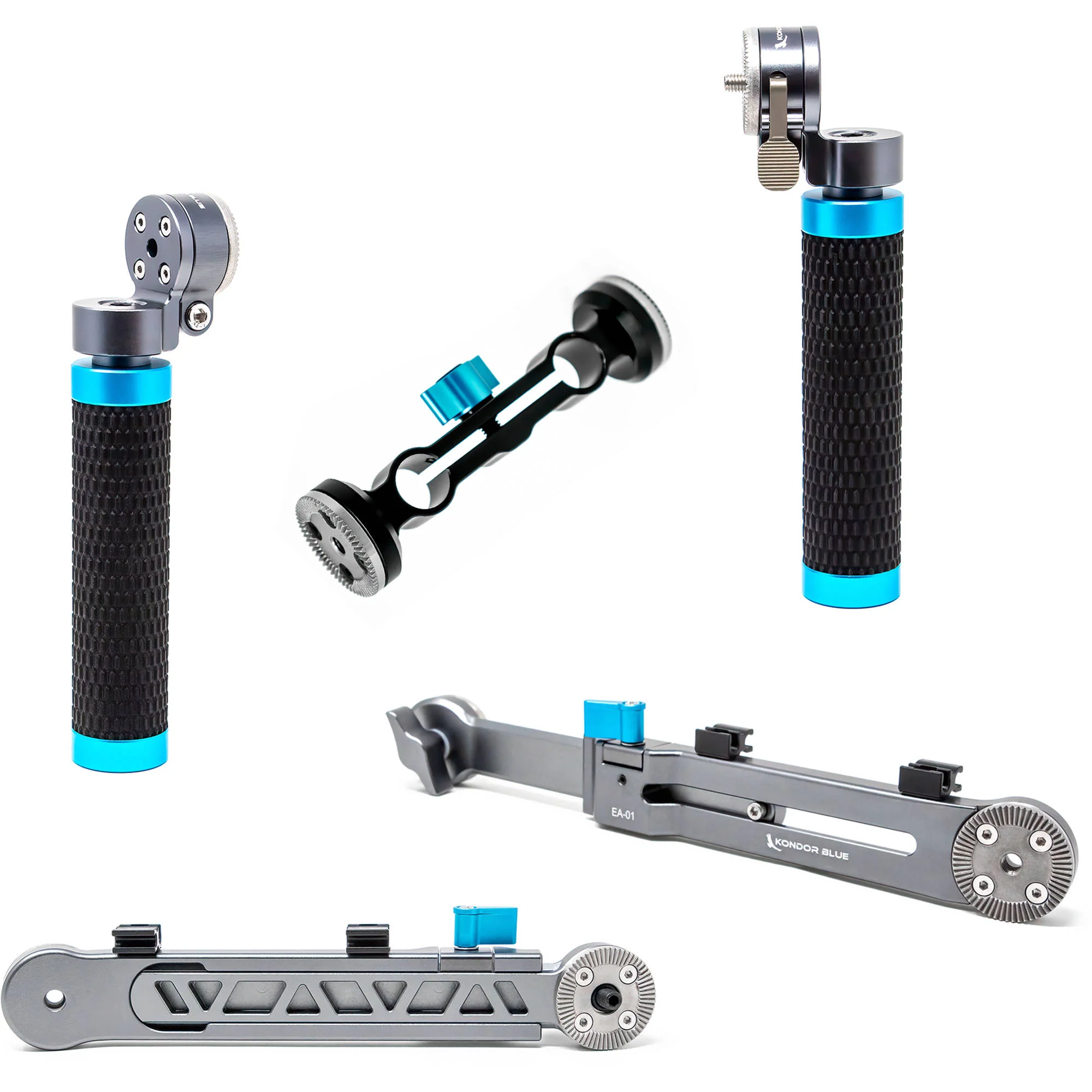 Kondor Blue Rosette Arms Grips & Clamp Bundle