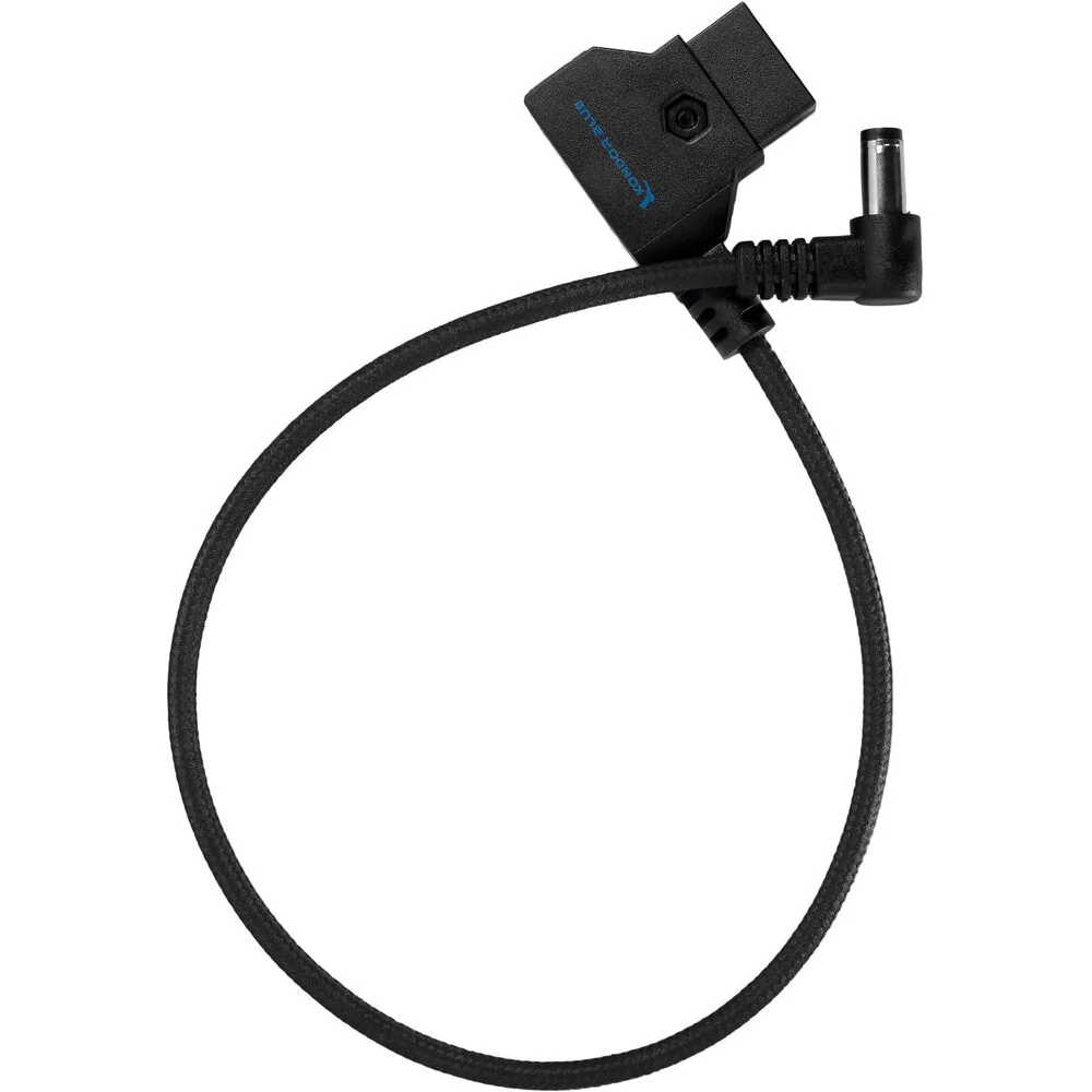 Kondor Blue Straight D-Tap to DC 2.5mm Right-Angle Cable (Raven Black,15")