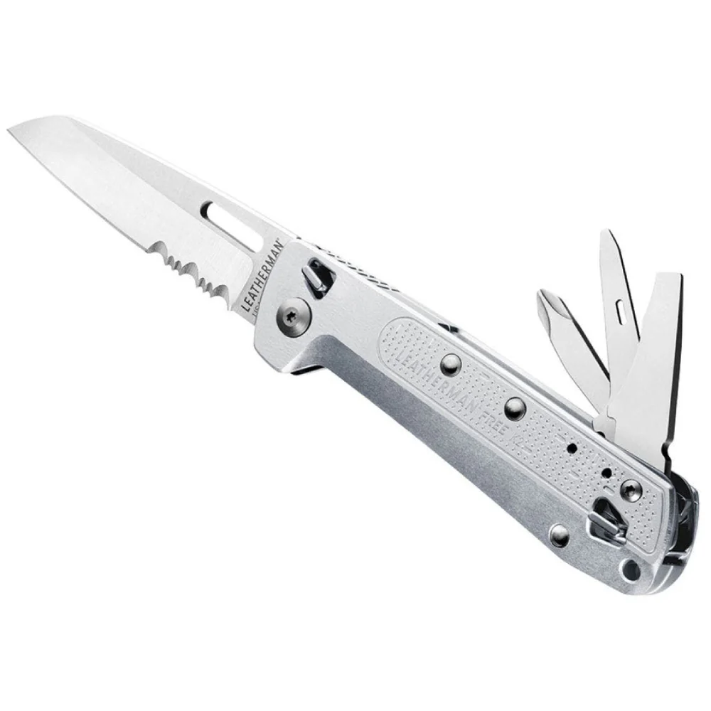 Leatherman FREE K2X Multi-Tool Knife 420HC Combo S/S Blade 8 Tools - Silver