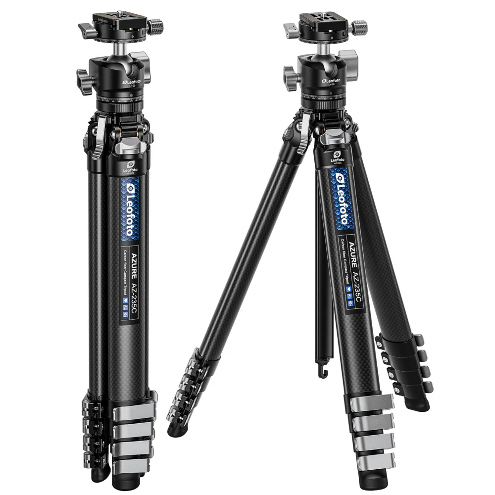 Leofoto AZ-235C Carbon Fibre Travel Tripod + LH-30R Ball Head - Image 2
