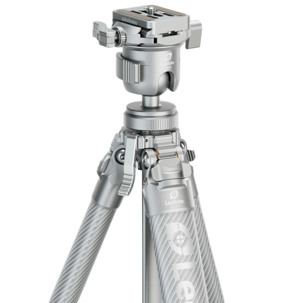 Leofoto AZ-235C Carbon Fibre Travel Tripod + MBH-30 Inverted Ball Head - Silver - Image 5