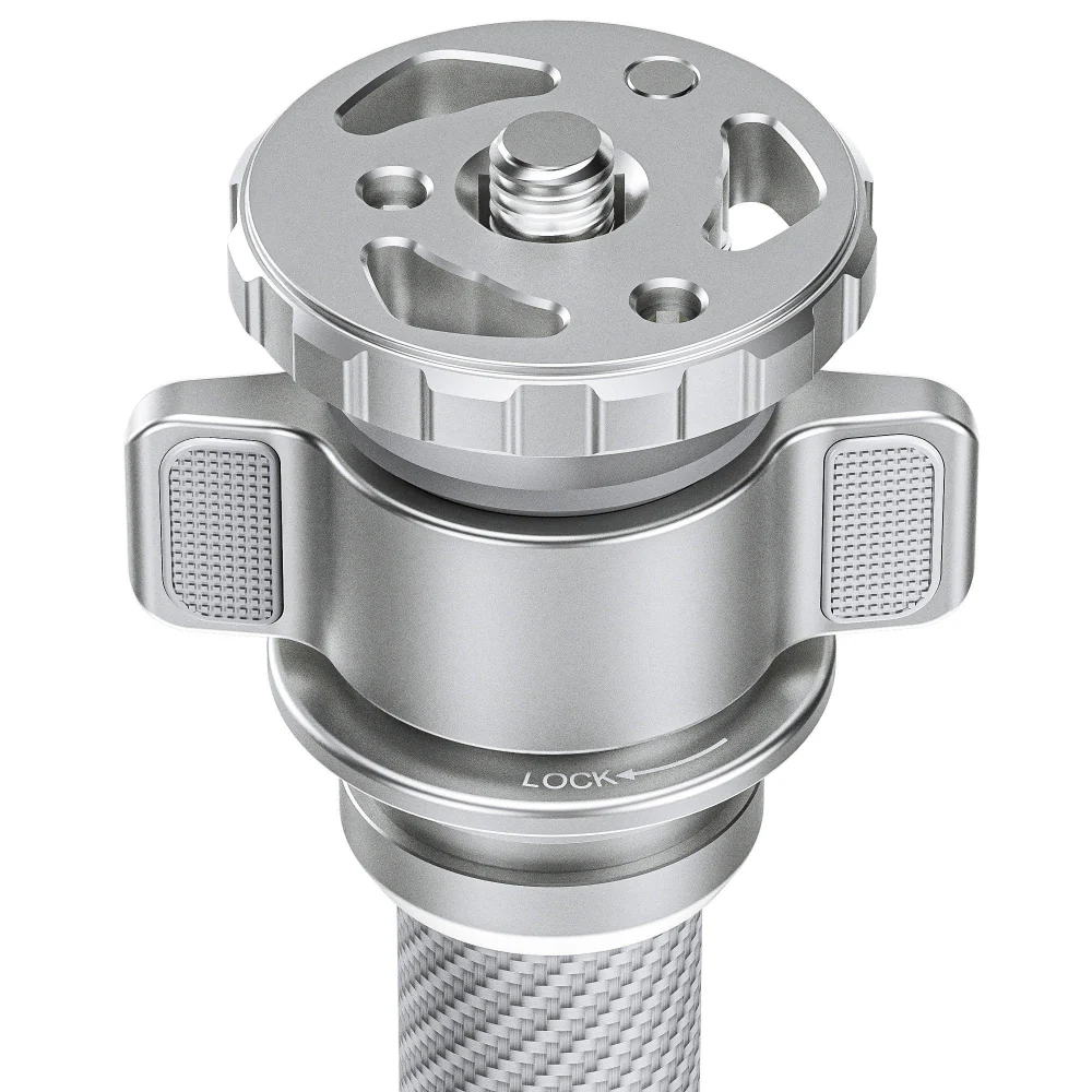 Leofoto LG-284C Silver 4 Section Water Resistant Carbon Fibre Tripod with LH-36R Ball Head - Image 7