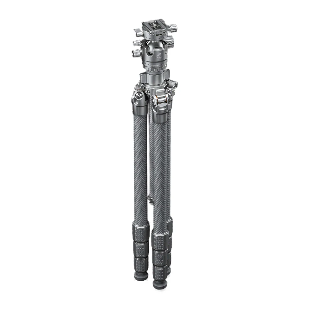 Leofoto LG-324C Silver 4 Section Water Resistant Carbon Fibre Tripod with LH-40R Ball Head - Image 10