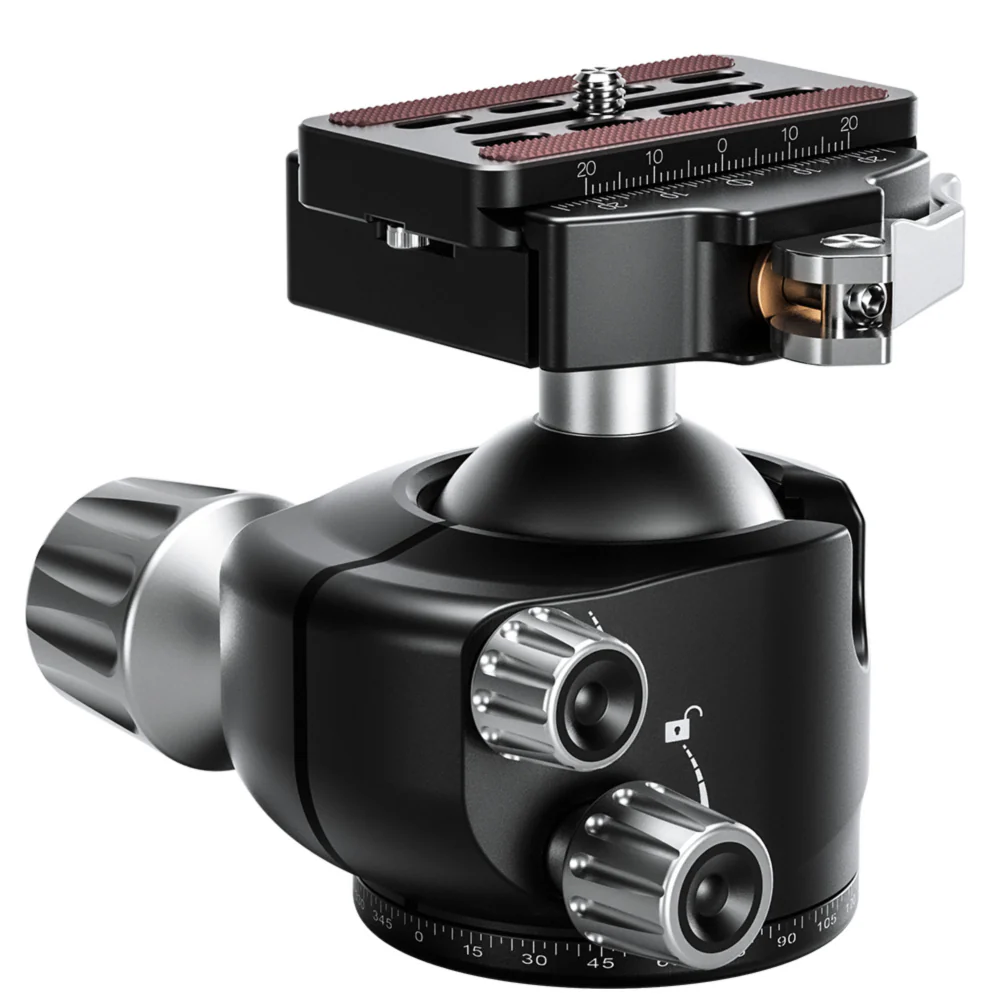 Leofoto LH-47LR 47mm Low Profile Ball Head with LR-60 Quick Release Lever Clamp and QP-70N Plate - Image 3