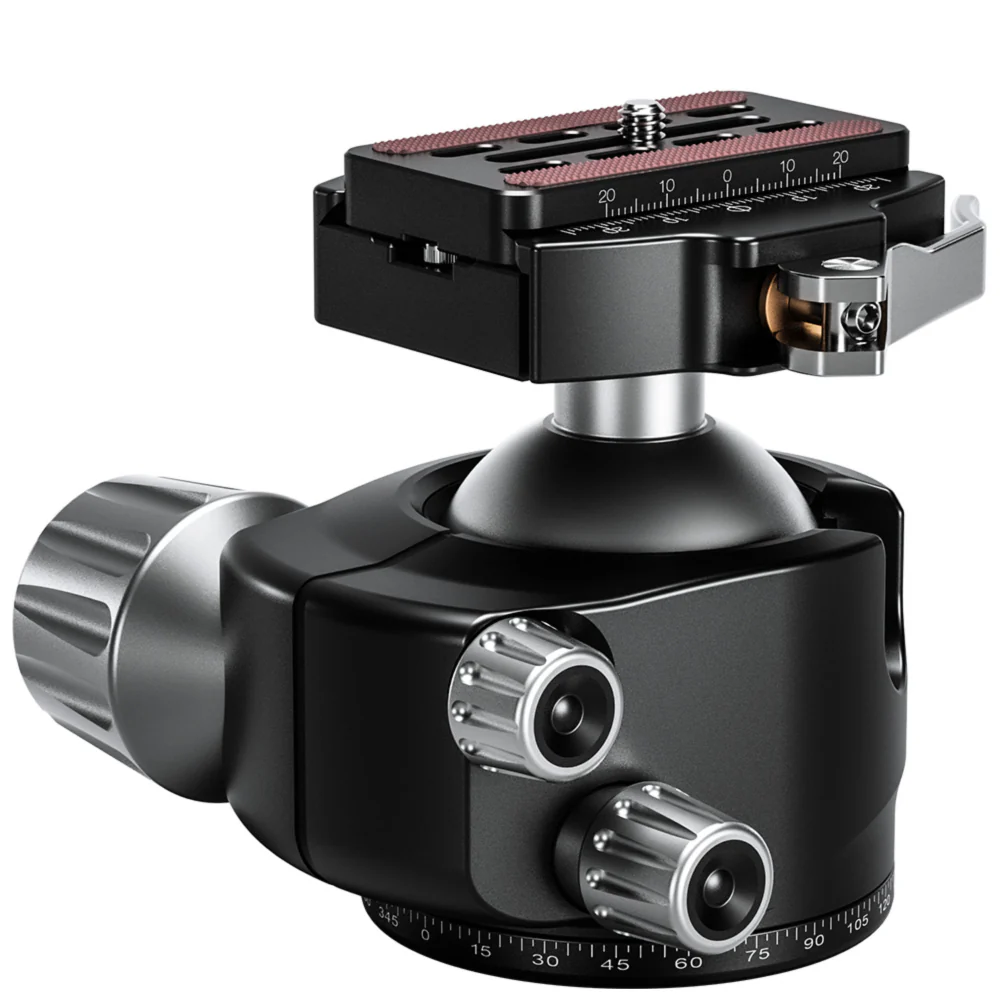 Leofoto LH-55LR 55mm Low Profile Ball Head with LR-70 Quick Release Lever Clamp and QP-70N Plate - Image 4