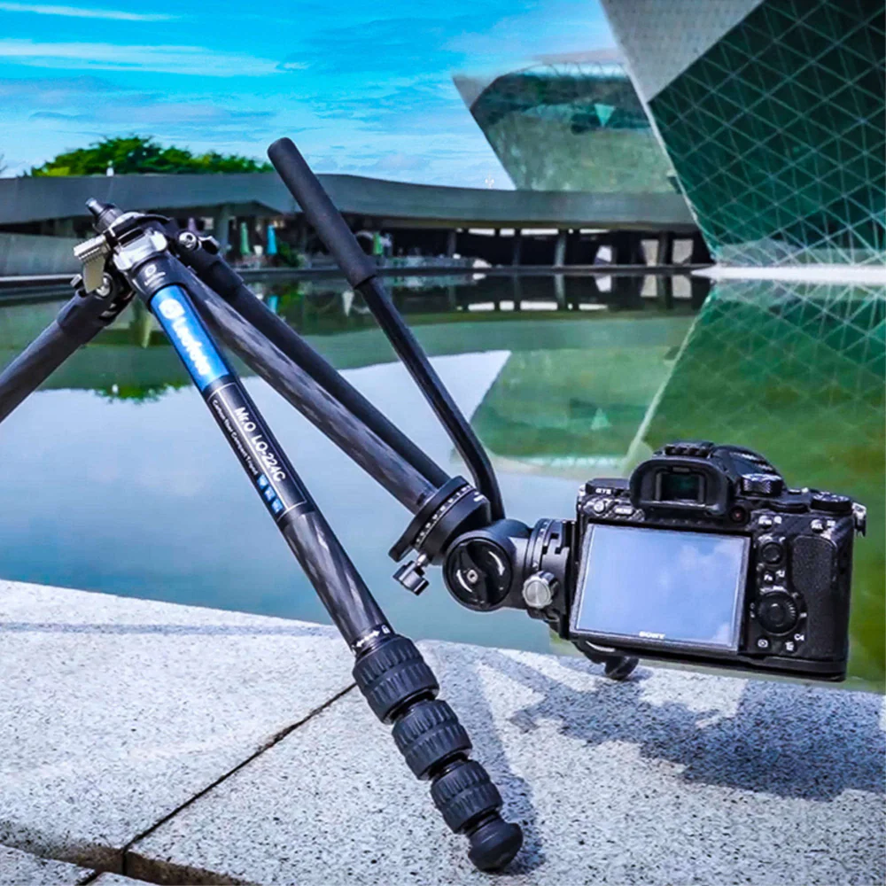 Leofoto LO-224C MR.O Series 4 Section Levelling Centre Column Carbon Fibre Tripod with BV-1R Video Head and BVL-01 Conversion Plate - Image 18