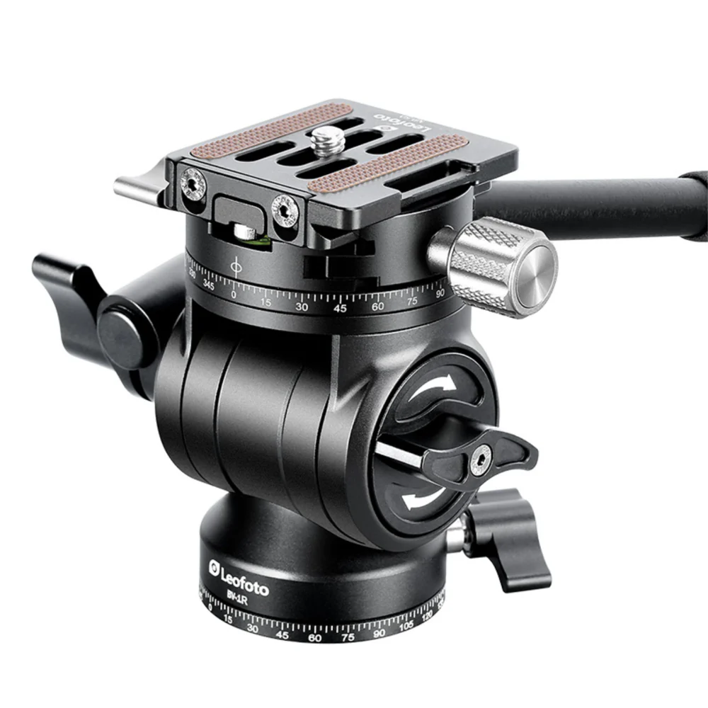 Leofoto LO-224C MR.O Series 4 Section Levelling Centre Column Carbon Fibre Tripod with BV-1R Video Head and BVL-01 Conversion Plate - Image 2