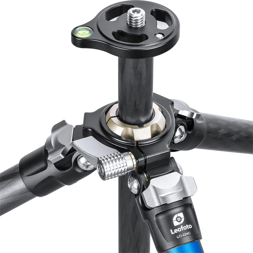Leofoto LO-224C MR.O Series 4 Section Levelling Centre Column Carbon Fibre Tripod with BV-1R Video Head and BVL-01 Conversion Plate - Image 9