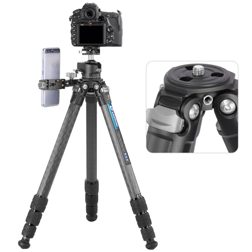 Leofoto LS-284C Ranger Series 4 Section Carbon Fibre Tripod with LH-30LR Ball Head - Image 5