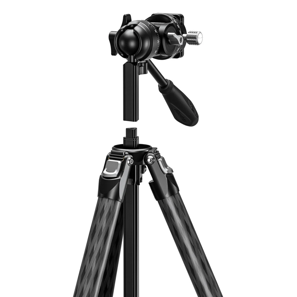 Leofoto LY-265CV Mr.Y Series Carbon Fibre Tripod with Inverted Ball Head + Video Head - Image 6