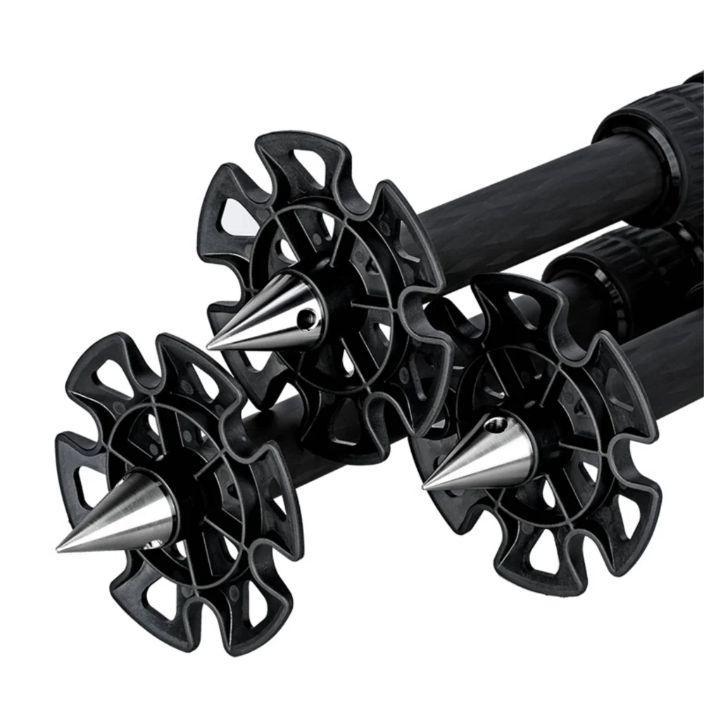 Leofoto TFW Stainless Steel Tripod Spikes with Snow/Sand Shoes for 3/8" Threaded Tripod Legs - Image 2