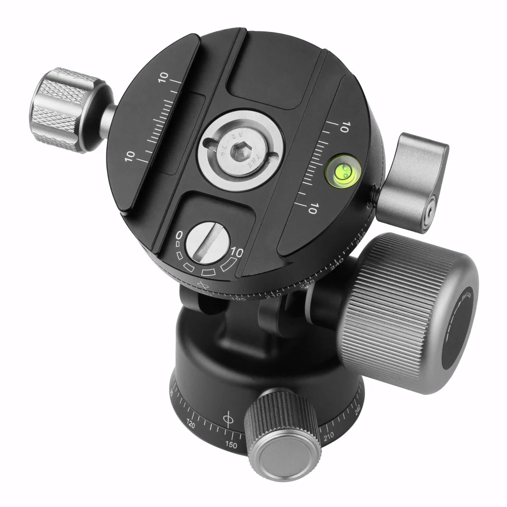 Leofoto VH-20 2-Way Monopod Head with Panning Clamp and BPL-50N Plate - Image 2