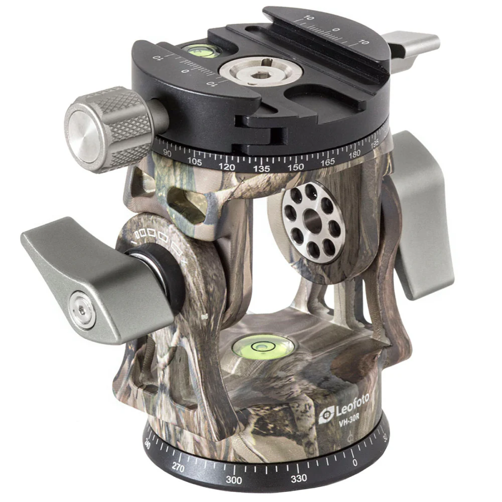 Leofoto VH-30R 2-Way Monopod Head with Panning Clamp and PU-100D Plate - Camouflage