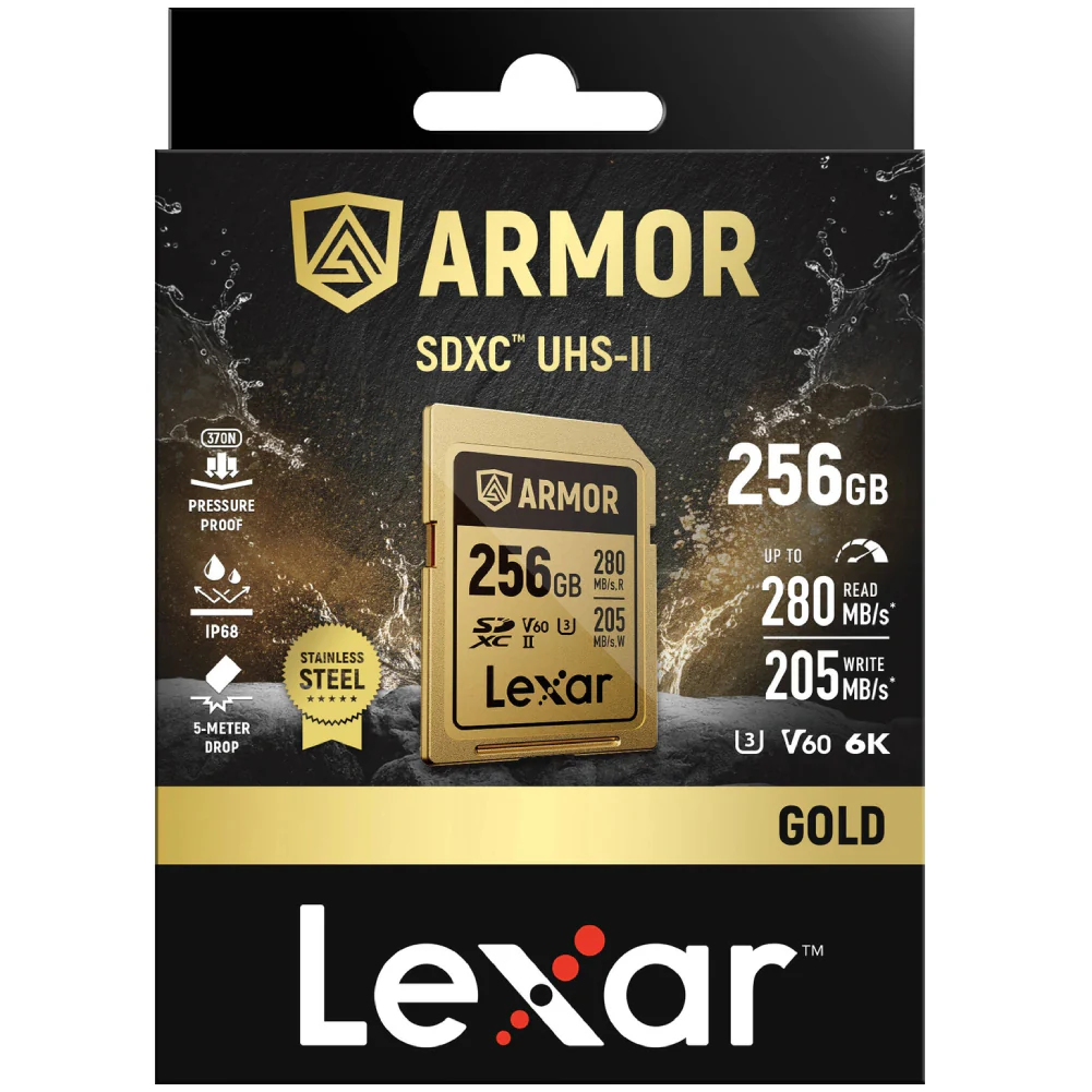 Lexar Armor Gold 256GB SDXC UHS-II 280MB/s Memory Card - V60 - Image 5