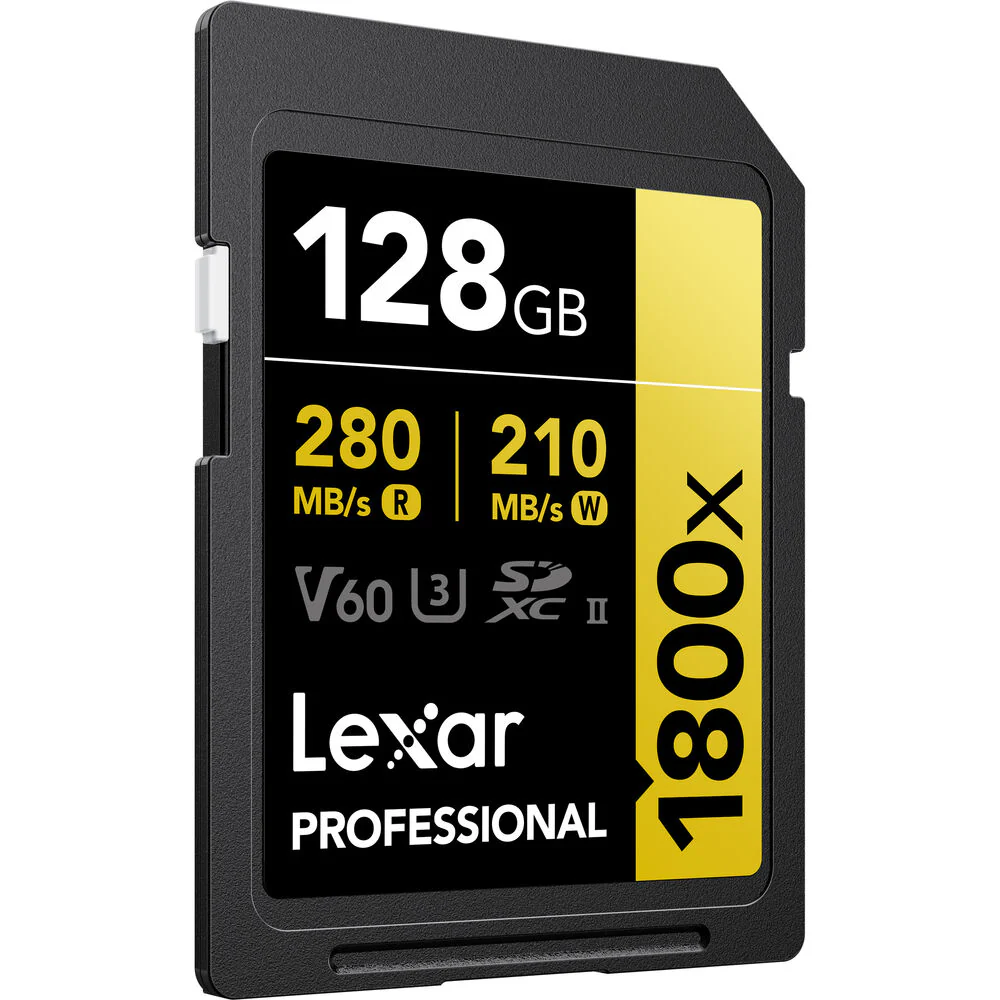 Lexar Professional Gold Series 128GB SDXC UHS-II 280MB/s Memory Card - V60 - Image 2