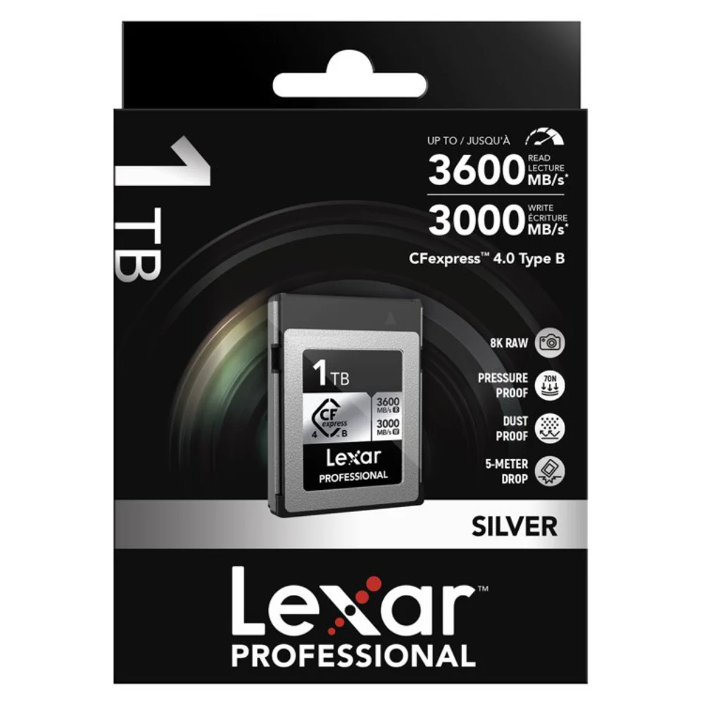 Lexar Professional Silver 1TB CFexpress 4.0 Type B 3600MB/s Memory Card